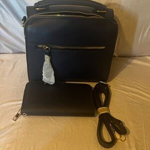 WEIYI Elegant Navy Blue Handbag New With Tags